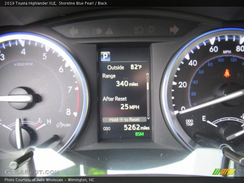 Shoreline Blue Pearl / Black 2019 Toyota Highlander XLE