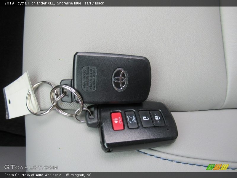 Shoreline Blue Pearl / Black 2019 Toyota Highlander XLE