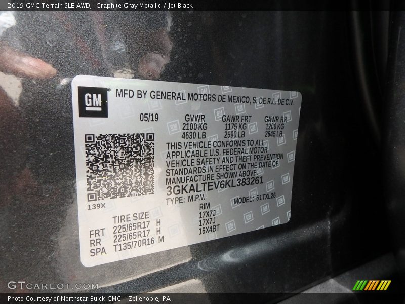 Graphite Gray Metallic / Jet Black 2019 GMC Terrain SLE AWD