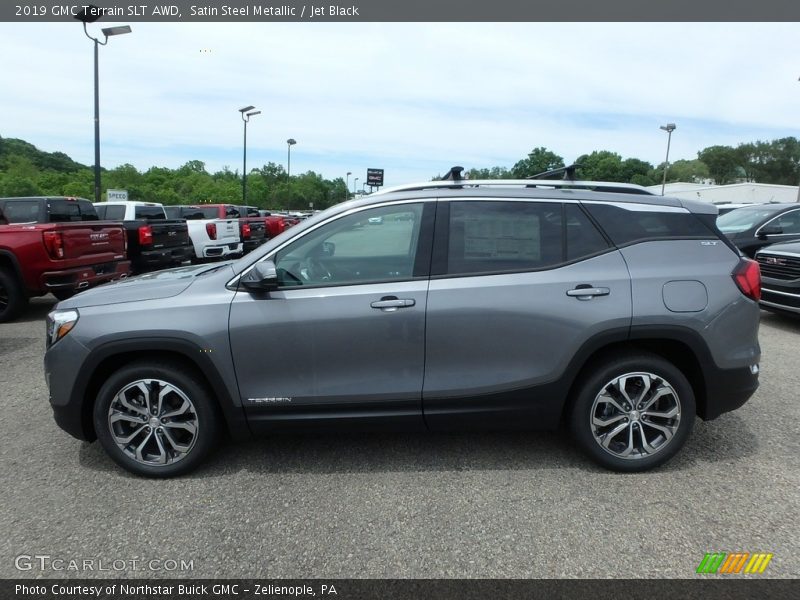 Satin Steel Metallic / Jet Black 2019 GMC Terrain SLT AWD