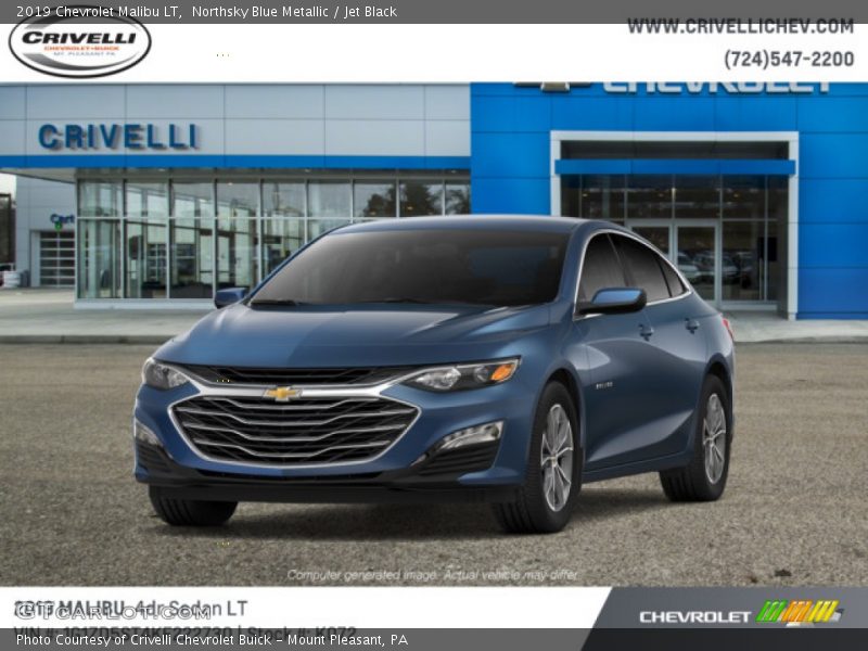 Northsky Blue Metallic / Jet Black 2019 Chevrolet Malibu LT