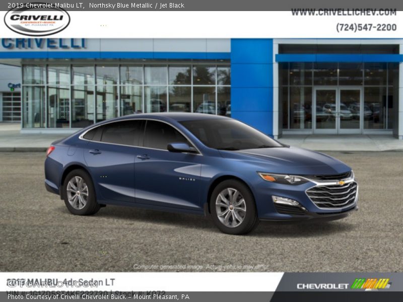 Northsky Blue Metallic / Jet Black 2019 Chevrolet Malibu LT