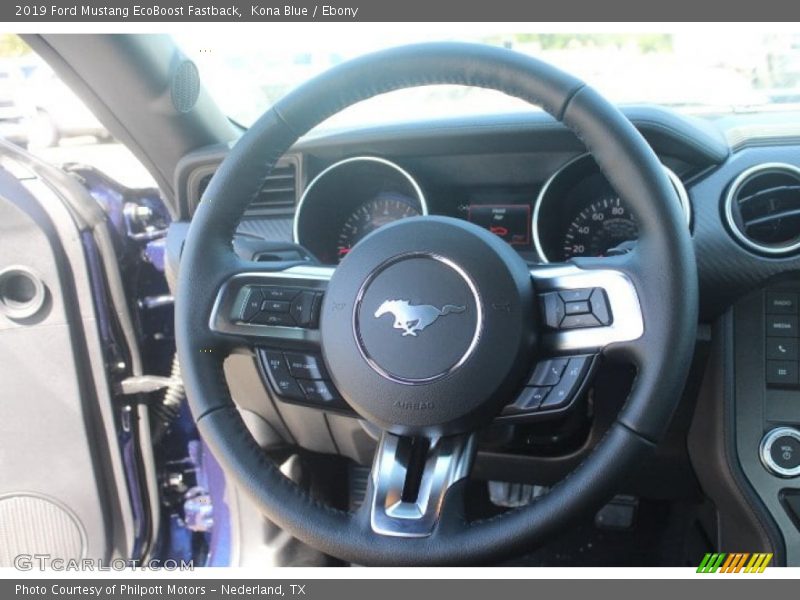 Kona Blue / Ebony 2019 Ford Mustang EcoBoost Fastback