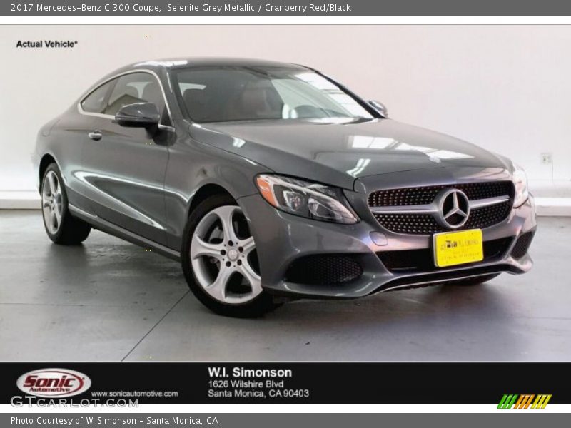 Selenite Grey Metallic / Cranberry Red/Black 2017 Mercedes-Benz C 300 Coupe