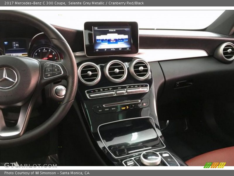 Selenite Grey Metallic / Cranberry Red/Black 2017 Mercedes-Benz C 300 Coupe