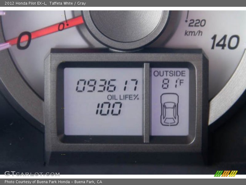 Taffeta White / Gray 2012 Honda Pilot EX-L