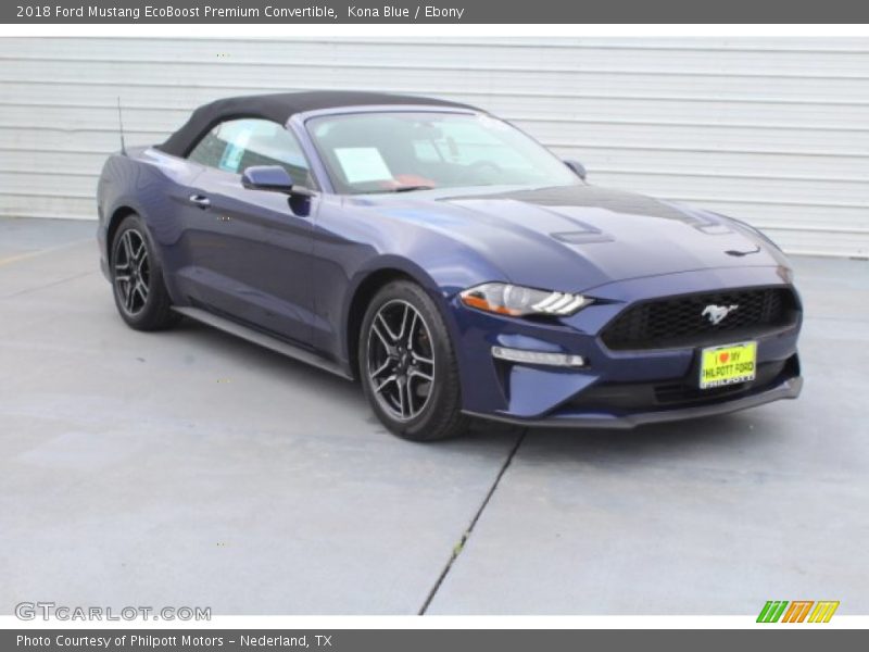 Kona Blue / Ebony 2018 Ford Mustang EcoBoost Premium Convertible