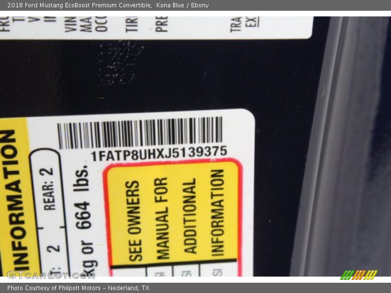 Kona Blue / Ebony 2018 Ford Mustang EcoBoost Premium Convertible