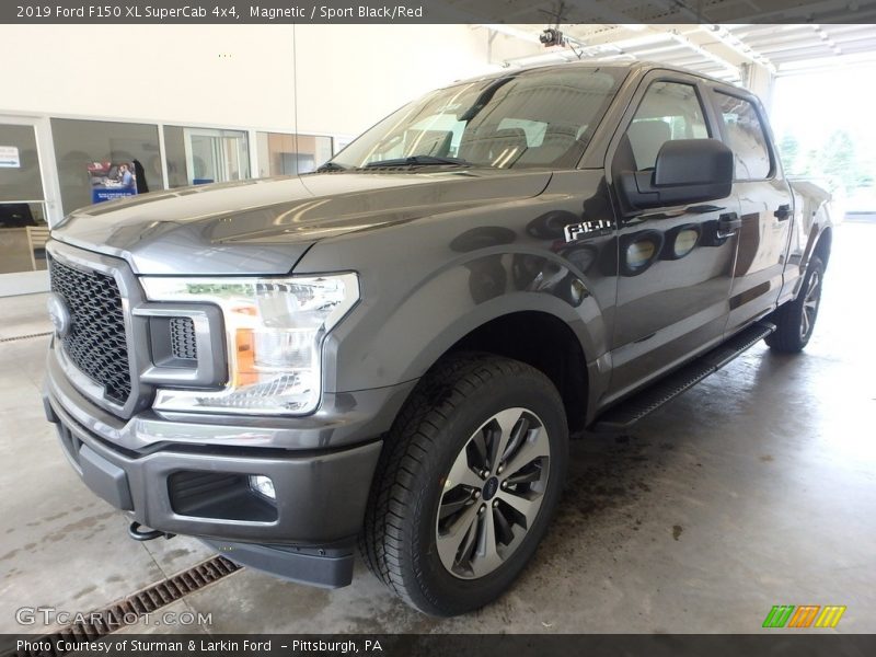 Magnetic / Sport Black/Red 2019 Ford F150 XL SuperCab 4x4