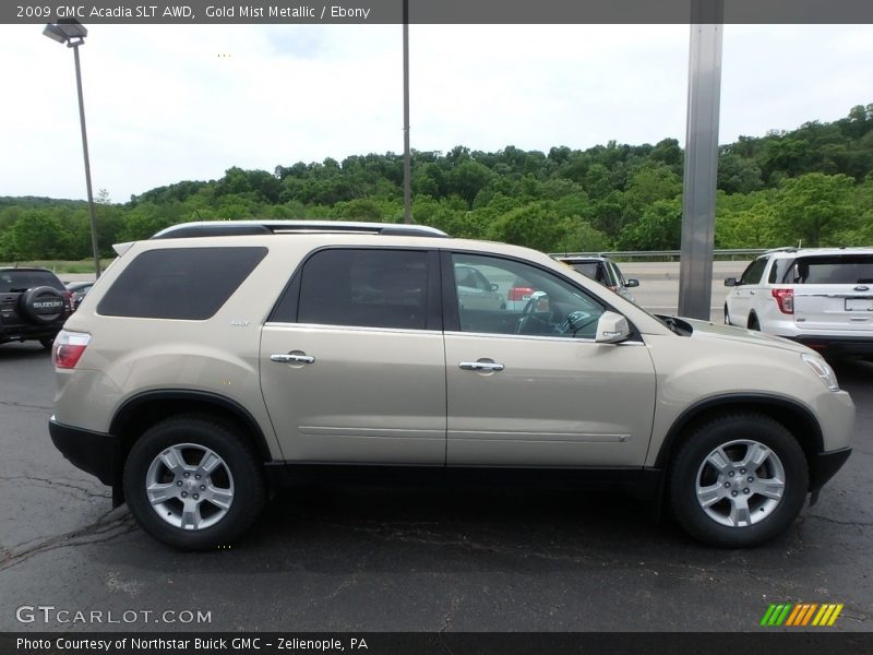 Gold Mist Metallic / Ebony 2009 GMC Acadia SLT AWD