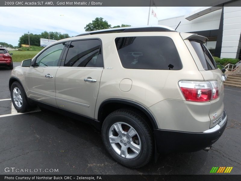Gold Mist Metallic / Ebony 2009 GMC Acadia SLT AWD