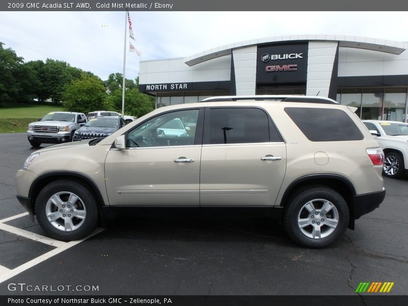 Gold Mist Metallic / Ebony 2009 GMC Acadia SLT AWD