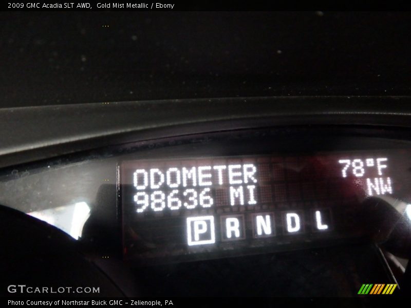 Gold Mist Metallic / Ebony 2009 GMC Acadia SLT AWD