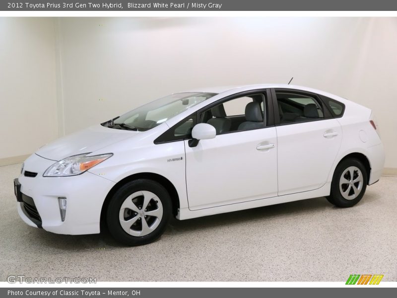 Blizzard White Pearl / Misty Gray 2012 Toyota Prius 3rd Gen Two Hybrid