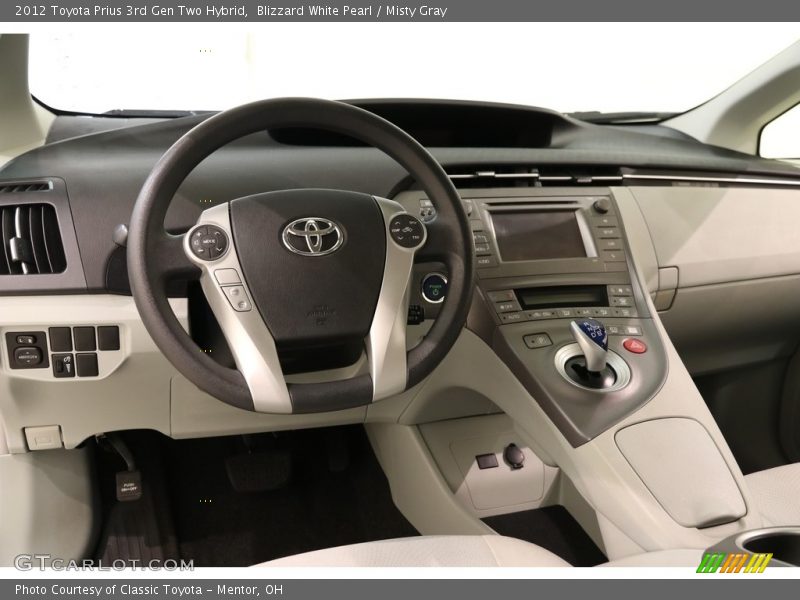 Blizzard White Pearl / Misty Gray 2012 Toyota Prius 3rd Gen Two Hybrid