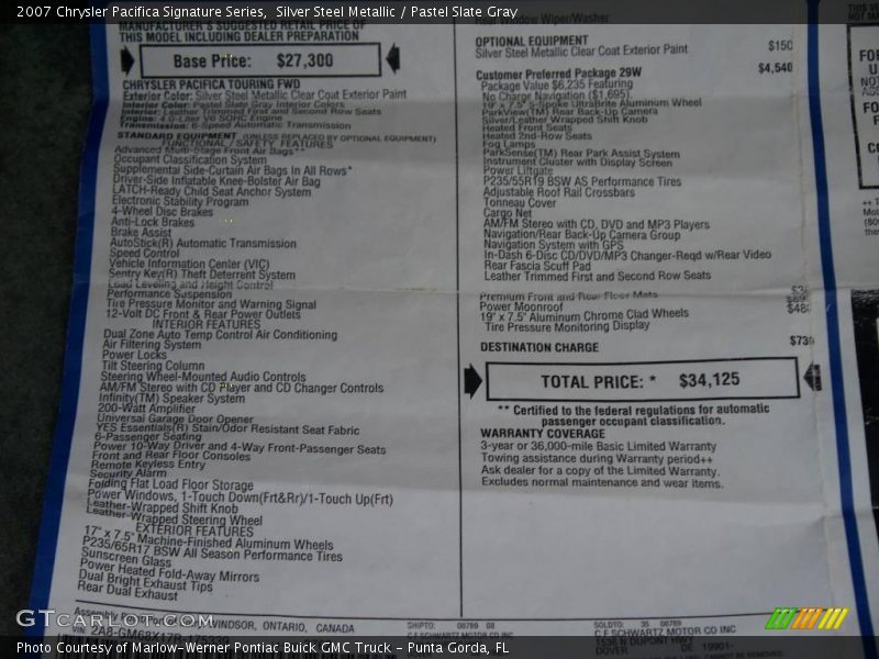 Silver Steel Metallic / Pastel Slate Gray 2007 Chrysler Pacifica Signature Series