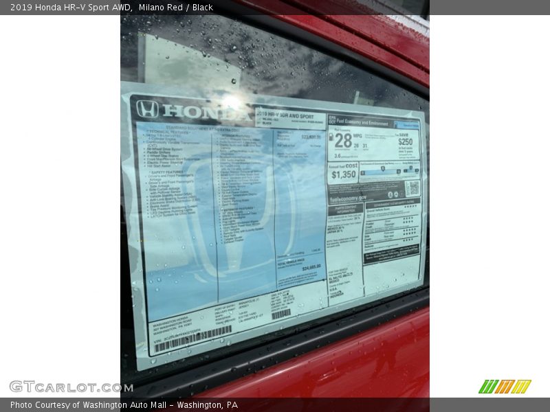 Milano Red / Black 2019 Honda HR-V Sport AWD