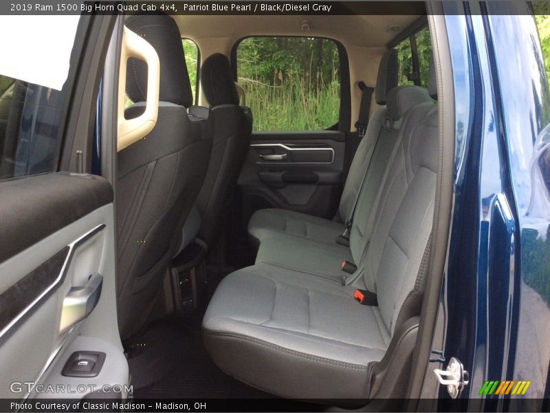 Patriot Blue Pearl / Black/Diesel Gray 2019 Ram 1500 Big Horn Quad Cab 4x4