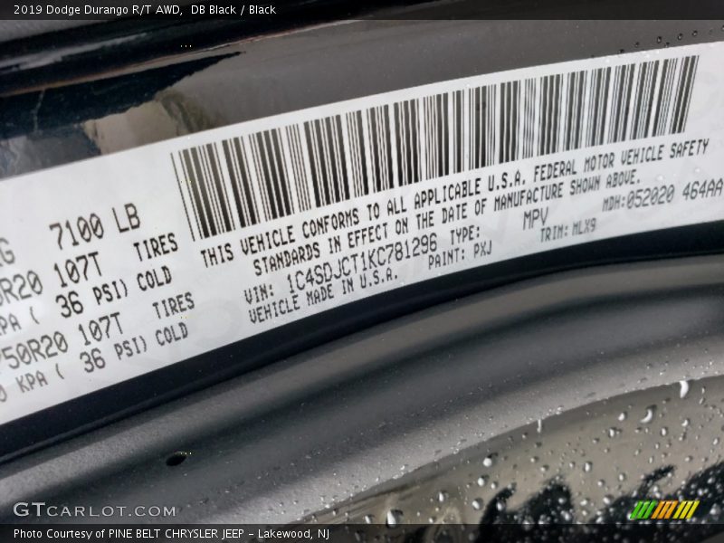 DB Black / Black 2019 Dodge Durango R/T AWD