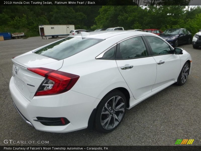 Platinum White Pearl / Black 2019 Honda Civic Touring Sedan