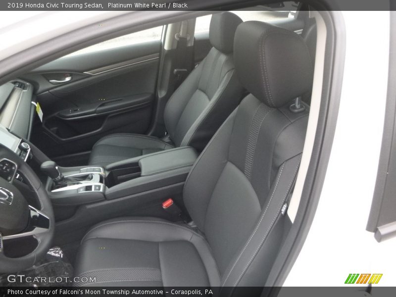 Platinum White Pearl / Black 2019 Honda Civic Touring Sedan