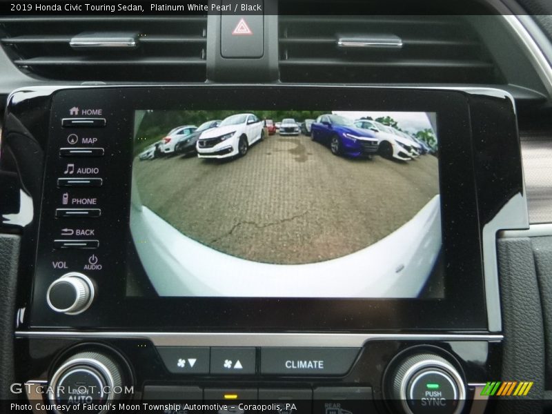 Platinum White Pearl / Black 2019 Honda Civic Touring Sedan