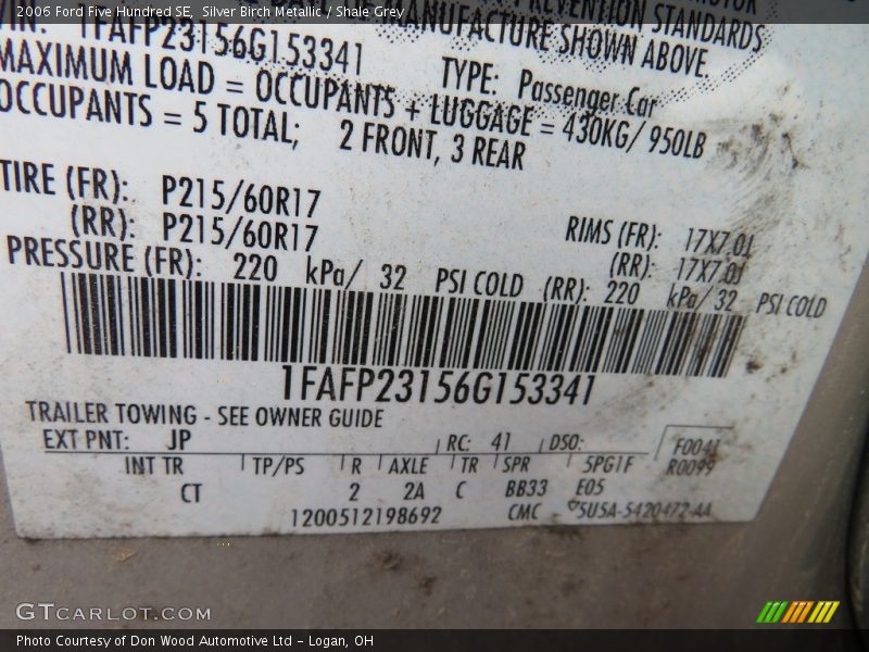 Silver Birch Metallic / Shale Grey 2006 Ford Five Hundred SE