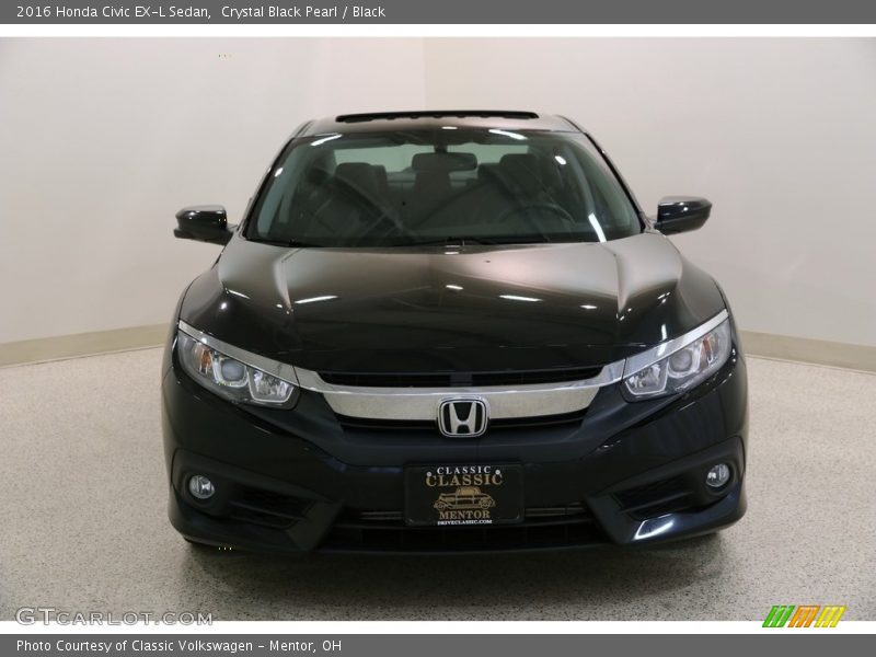 Crystal Black Pearl / Black 2016 Honda Civic EX-L Sedan