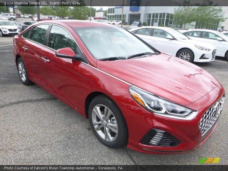 Scarlet Red / Gray 2019 Hyundai Sonata SEL
