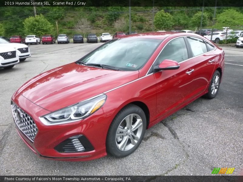 Scarlet Red / Gray 2019 Hyundai Sonata SEL