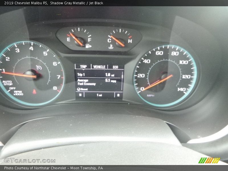Shadow Gray Metallic / Jet Black 2019 Chevrolet Malibu RS