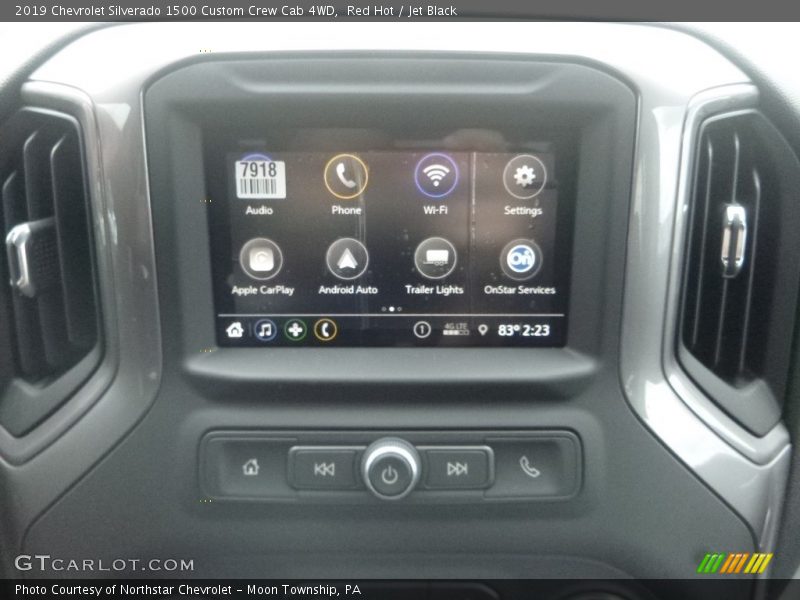Red Hot / Jet Black 2019 Chevrolet Silverado 1500 Custom Crew Cab 4WD