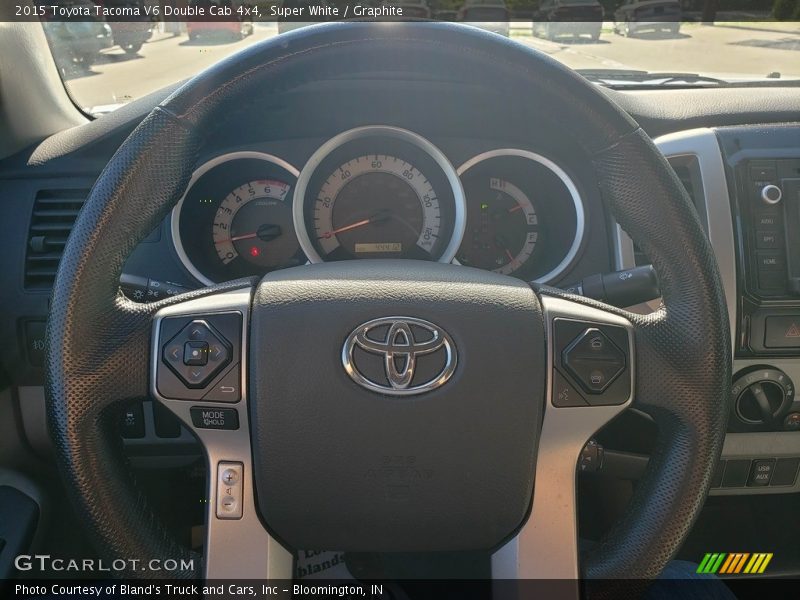 Super White / Graphite 2015 Toyota Tacoma V6 Double Cab 4x4