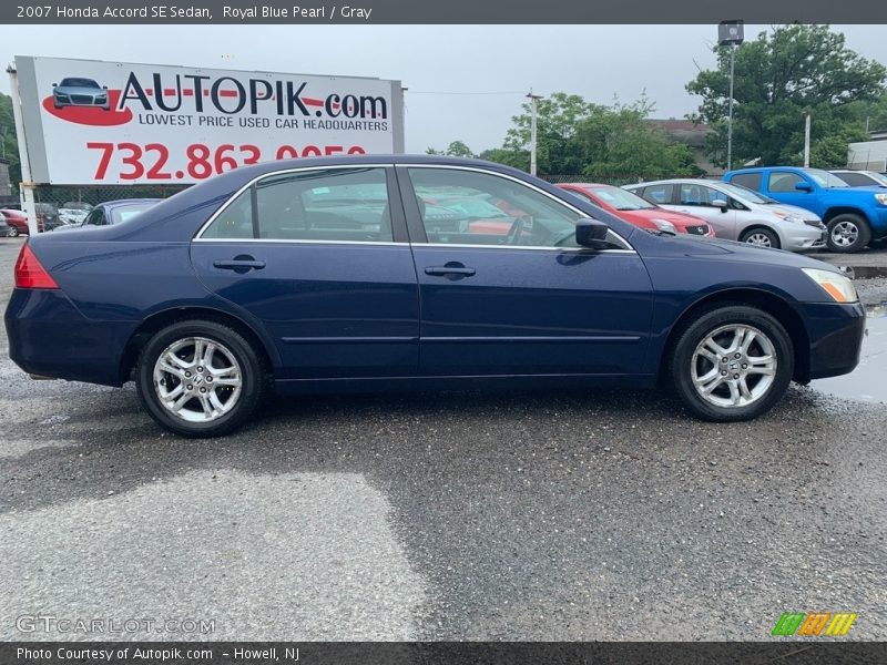 Royal Blue Pearl / Gray 2007 Honda Accord SE Sedan