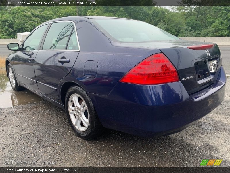 Royal Blue Pearl / Gray 2007 Honda Accord SE Sedan