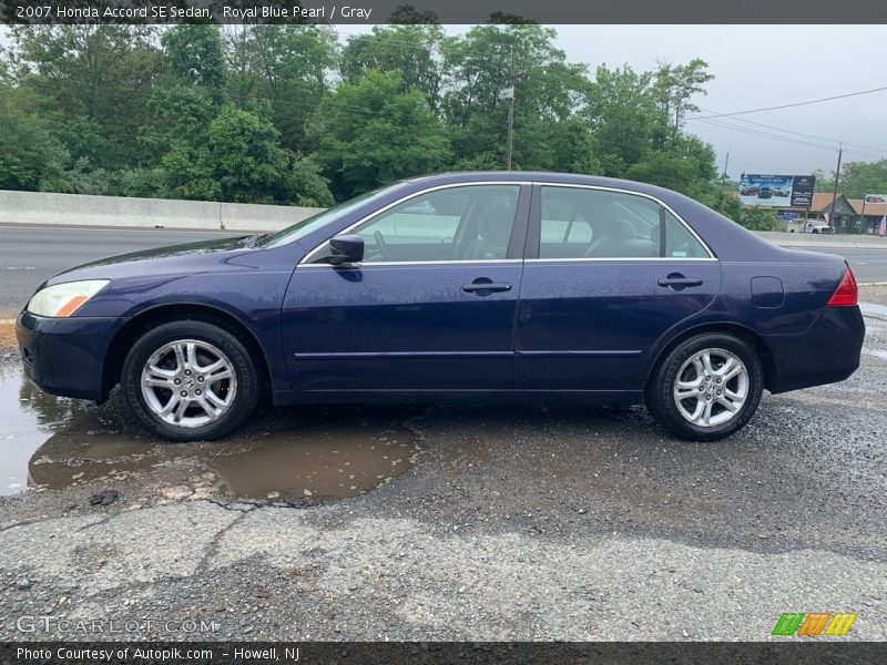 Royal Blue Pearl / Gray 2007 Honda Accord SE Sedan