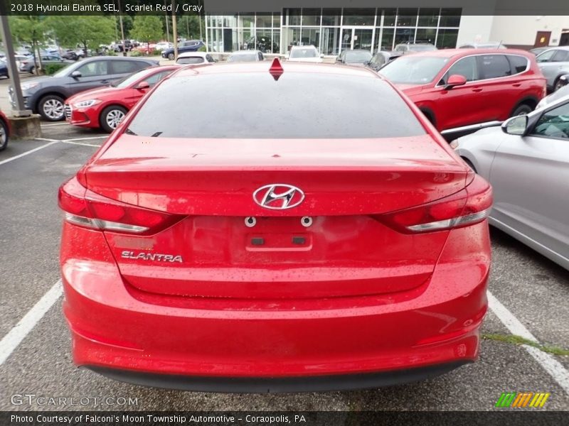 Scarlet Red / Gray 2018 Hyundai Elantra SEL