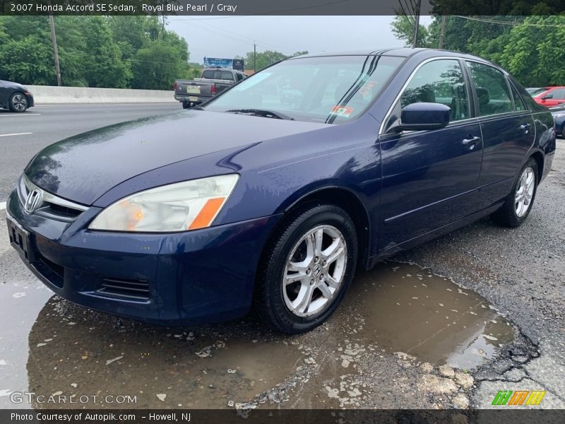 Royal Blue Pearl / Gray 2007 Honda Accord SE Sedan