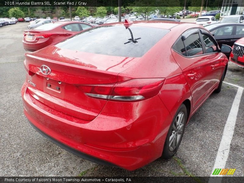 Scarlet Red / Gray 2018 Hyundai Elantra SEL