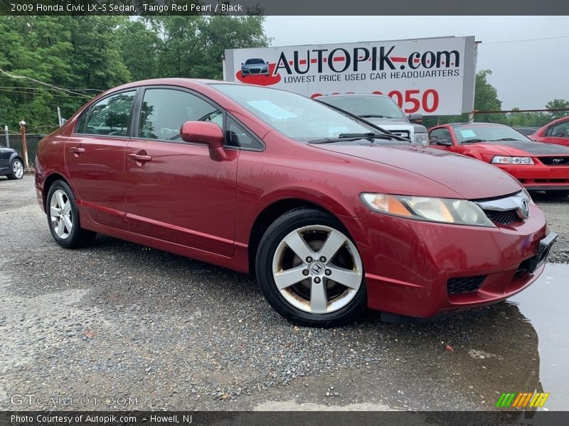 Tango Red Pearl / Black 2009 Honda Civic LX-S Sedan
