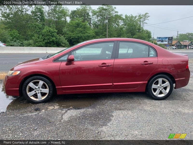 Tango Red Pearl / Black 2009 Honda Civic LX-S Sedan