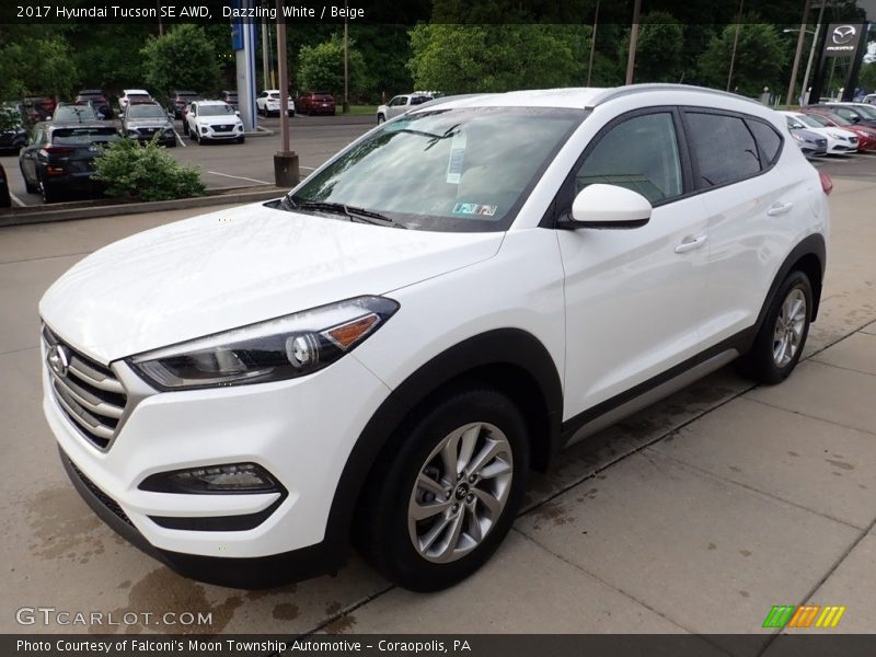 Dazzling White / Beige 2017 Hyundai Tucson SE AWD