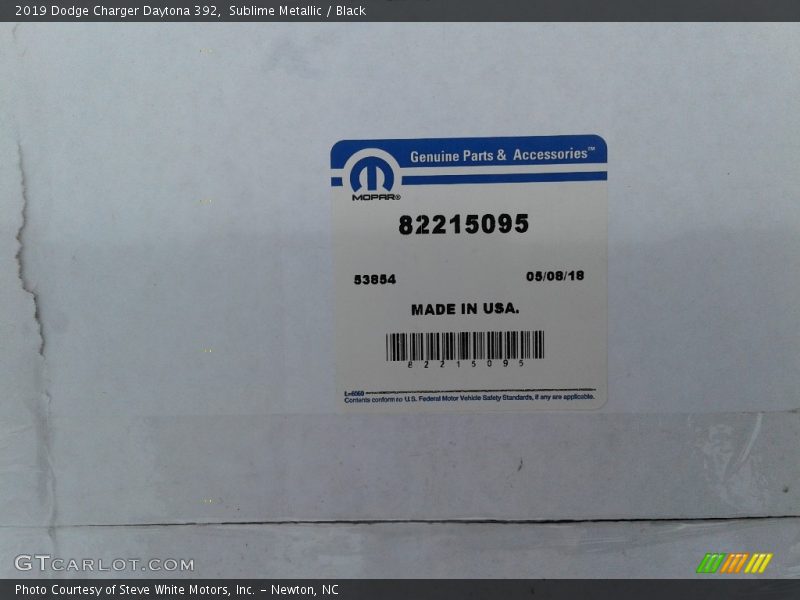 Sublime Metallic / Black 2019 Dodge Charger Daytona 392