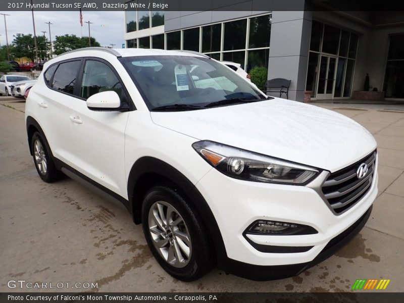 Dazzling White / Beige 2017 Hyundai Tucson SE AWD