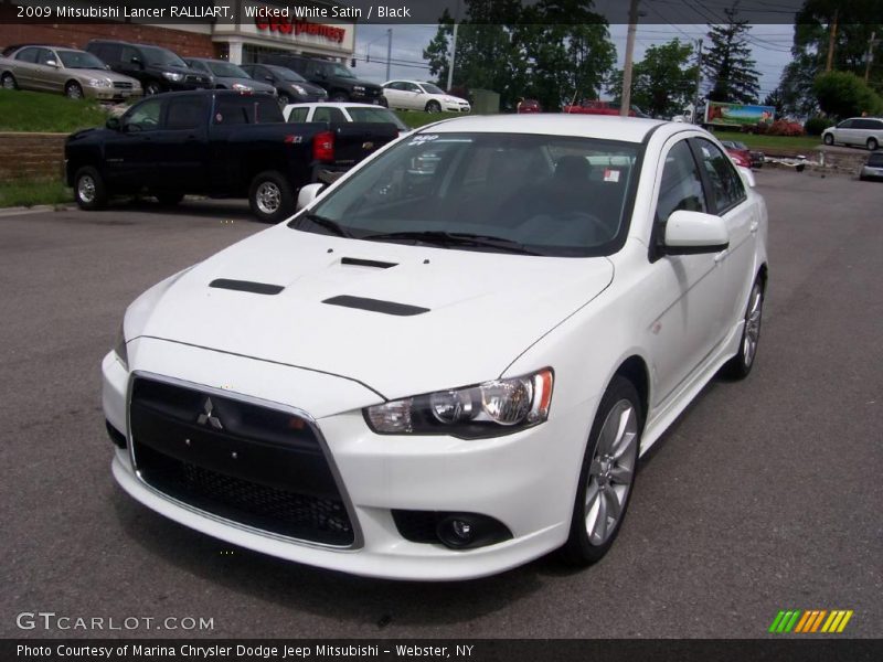 Wicked White Satin / Black 2009 Mitsubishi Lancer RALLIART