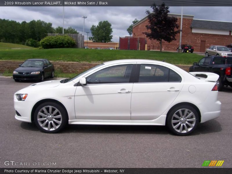 Wicked White Satin / Black 2009 Mitsubishi Lancer RALLIART