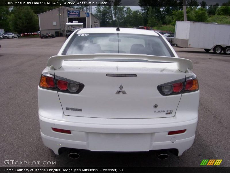 Wicked White Satin / Black 2009 Mitsubishi Lancer RALLIART