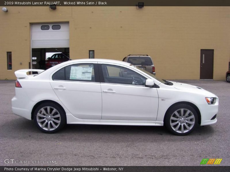 Wicked White Satin / Black 2009 Mitsubishi Lancer RALLIART