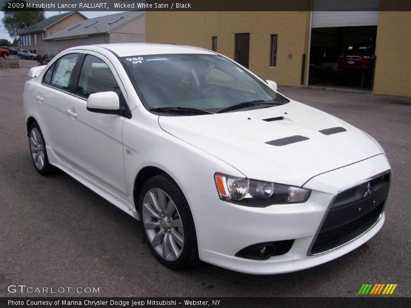 Wicked White Satin / Black 2009 Mitsubishi Lancer RALLIART