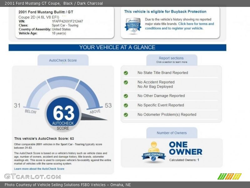 Black / Dark Charcoal 2001 Ford Mustang GT Coupe